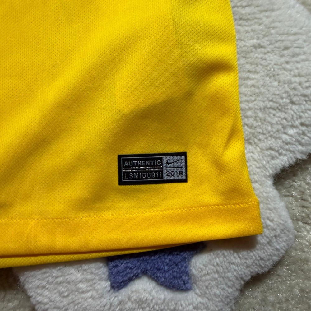Nike Brazil 2018 World Cup Neymar Jr 10 Jersey Yellow NWT Mens Size Medium - Picture 4 of 14
